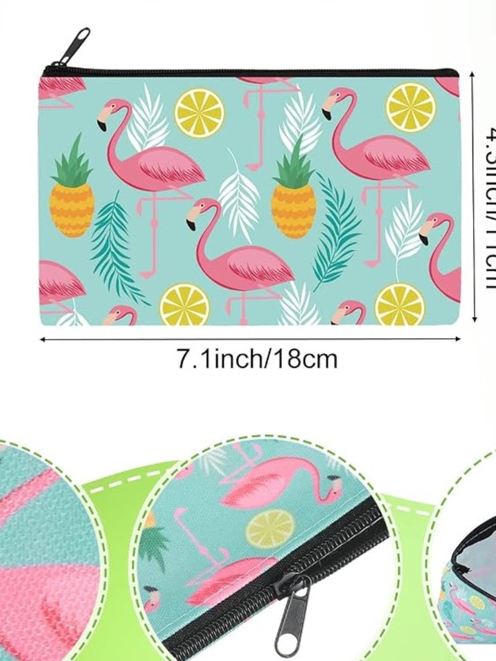 Flamingo Pineapple Cosmetic Bag - Picture 2 of 2